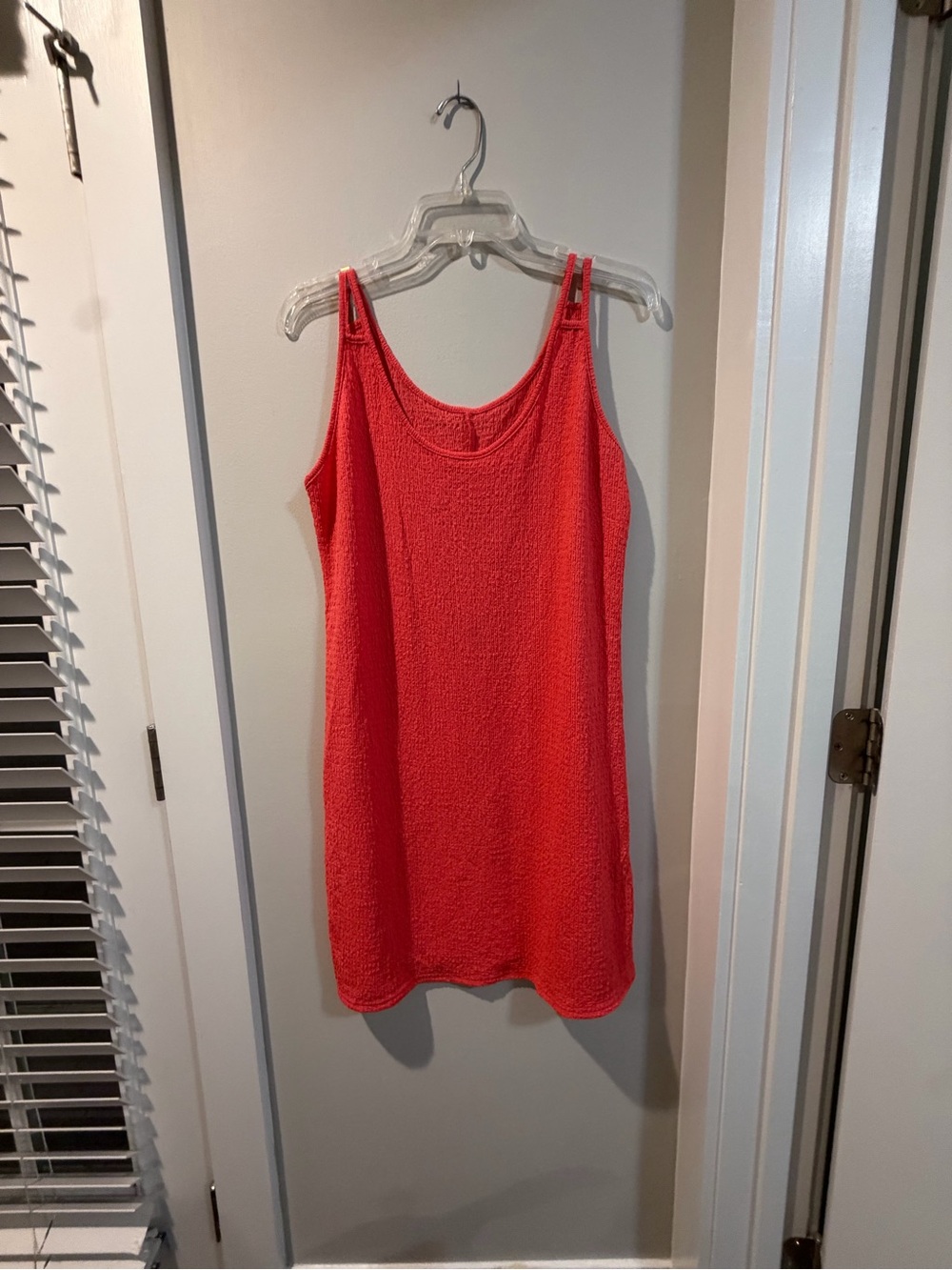 SHEIN Coral Textured Sleeveless Dress